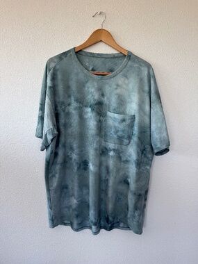 lululemon Relaxed Mesh Pocket Tee Short Sleeve Green Tie Dye Shirt Size L